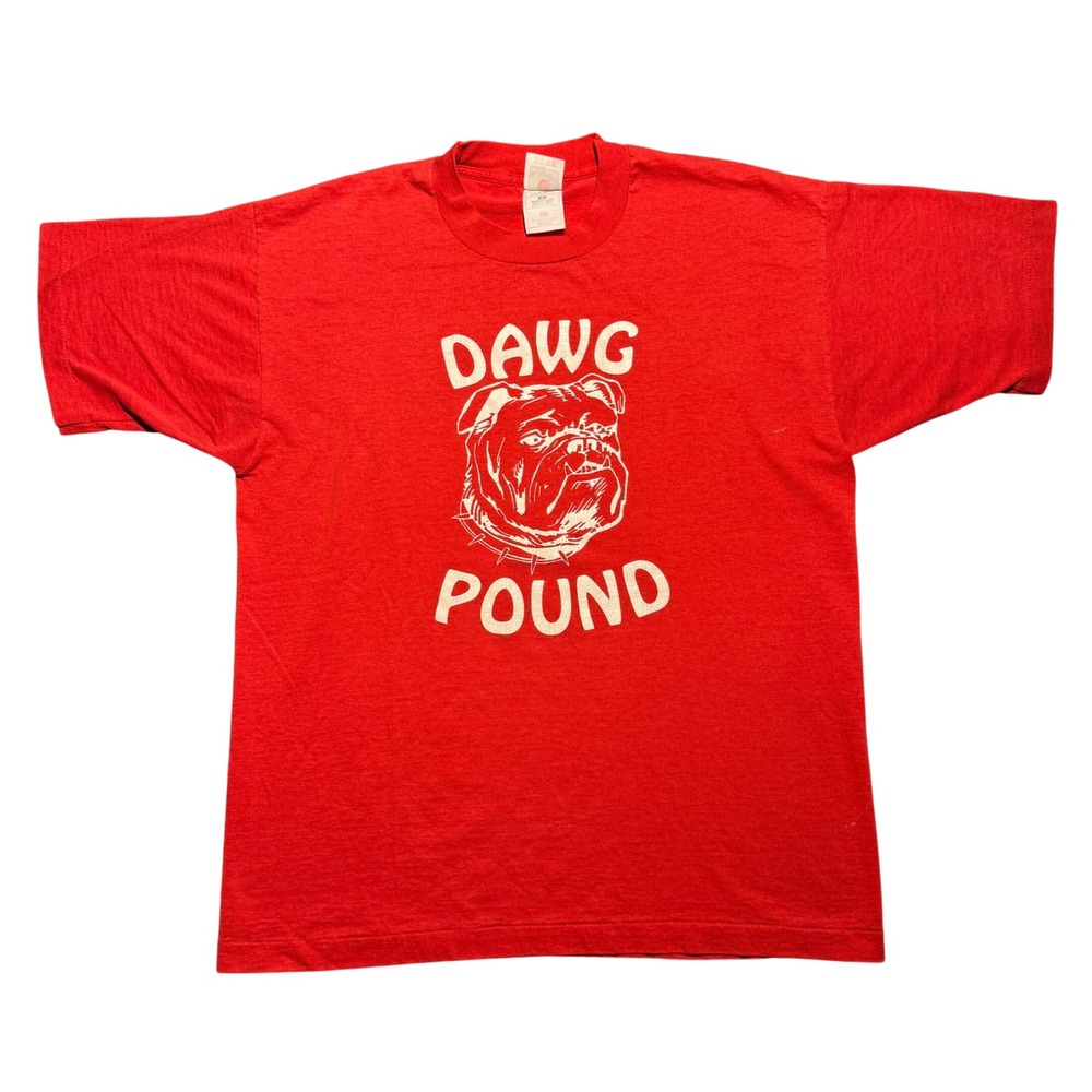 Vintage 90s Dawg Pound Bulldog Graphic Tee Red Large